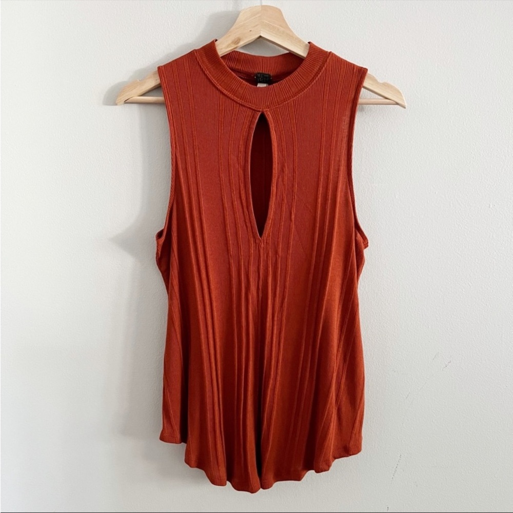 Free People We the Free Rust Tank with Keyhole Front